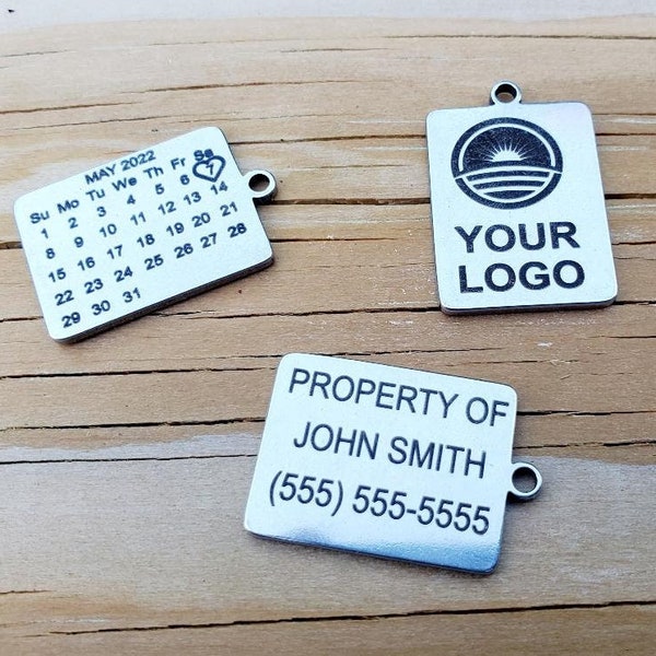 Custom Keychain Tags | Bracelet Charm | Necklace Charm | Personalized Key Tags | Property tags | Company Logo | Keychain for Her | Stainless