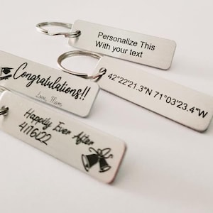 Personalized Laser Engraved Aluminum Key tags | Gift for Him | Gift for Her | Property Tag | Gift Tag | Inventory Tags | Anniversary Gift