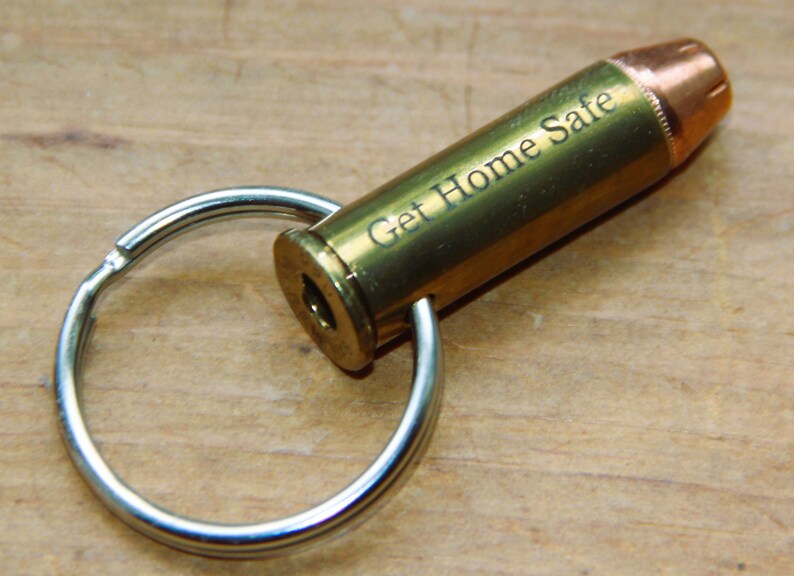 Engraved Pistol Bullet Keychain Personalized Ammo Keychain - Etsy