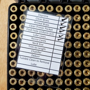 Reloading Case Prep Checklist | Laminated Checklist | Reloading ...
