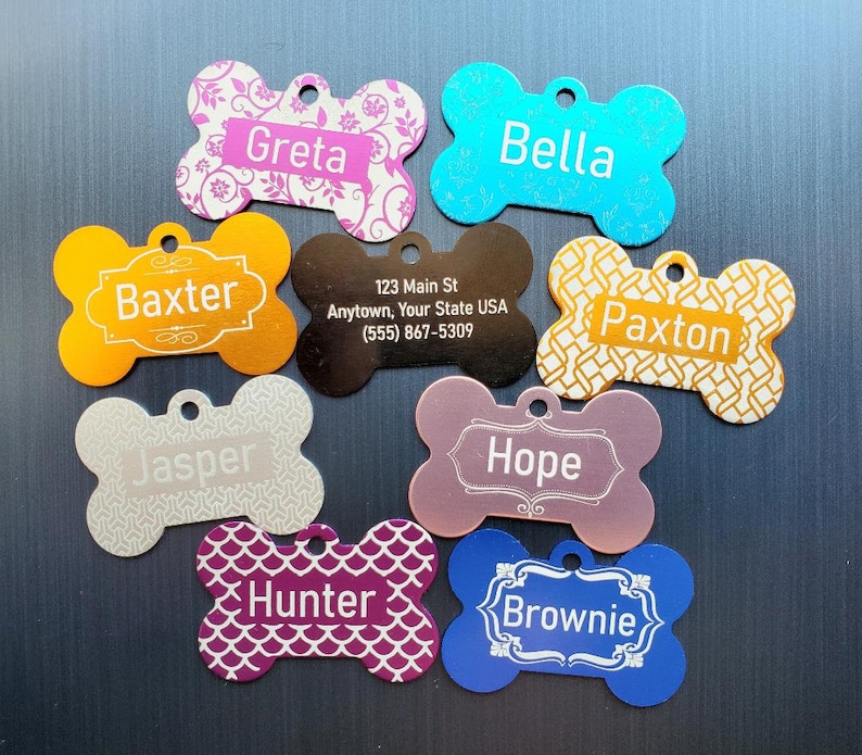 Personalized Laser Engraved Pet Tag: Custom Bone Tag image 10