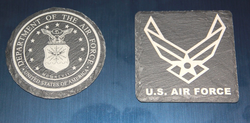 Usaf Coasters Engraved Stone Military Logo Coasters: Veteran Gift - Etsy