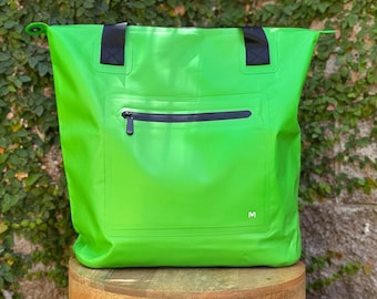 Sun Yearround Waterproof Tote Bag with Splash-Proof Zipper - Logo Green