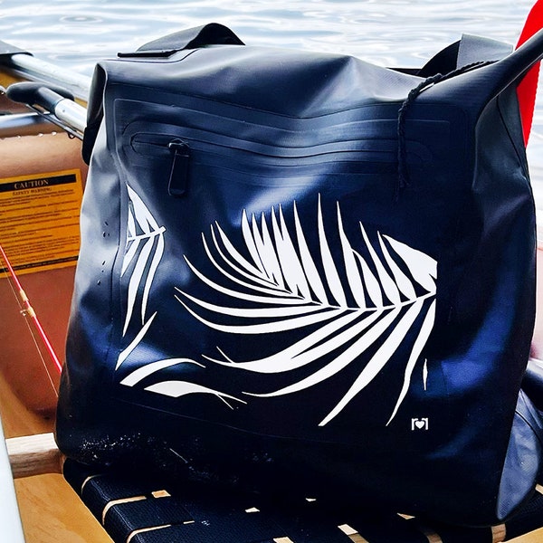 Black Waterproof Tote Bag with Splash-Proof Zipper