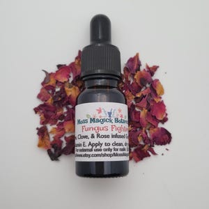 NEW Larger SIZE Fungus Fighter Nail Oil with Tea Tree and Clove Oils, 0.5 oz bottle, fingernail and toenail oil, Herbal Nail Product, Bath