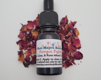 SALE Fungus Fighter Nail Oil with Tea Tree, Clove & Rose (0.50 oz), bath and beauty, nail wellness, spa oil for nails