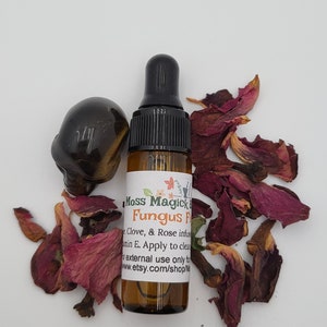 Fungus Fighter Nail Oil, 1/8 oz dropper bottle, trial size, tea tree, clove, rose oil, nail fungus oil, bath & beauty, nail health, spa