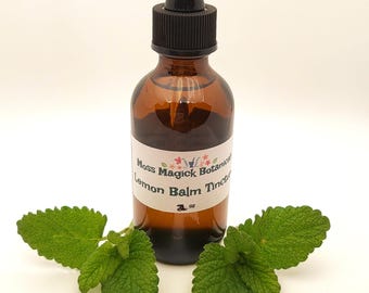 Lemon Balm Tincture, Home Grown Melissa Officinalis, 2 oz, Relax Blend