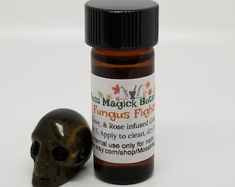 Fungus Fighter Nail Oil with Tea Tree and Clove Oils, fingernail and toenail oil, Herbal Nail Product, Bath and Beauty