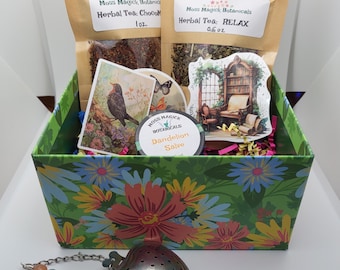 Fancy Herbal Tea and Spa Gift Box Special Occasion, Birthday, Tea Lovers, Appreciation Gift