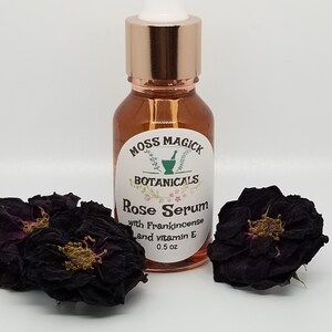 Rose Oil Facial Serum, rose infused oil with frankincense and vitamin e, woman&#39;s face oil, bath beauty, facial moisturizer, aging skin serum