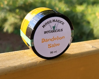 Dandelion Salve, dandelion ointment, skin and muscle rub, human and pet friendly, bath and beauty, small batch, locally sourced, organic