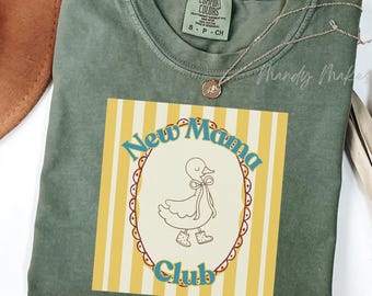 New Mama Goose Club Vintage Doodle T-Shirt, Garment-Dyed Cotton Tee