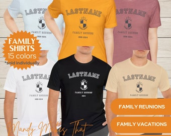 Matching Family Tshirt, Personalized Family Shirts, Family Reunion Tee, Family Vacation Shirts, Family Photo Shirt, Family Crest/Logo Shirts