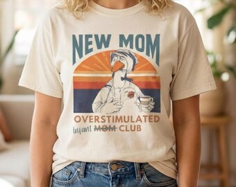 Vintage Mother Goose New Mom Shirt, Retro Tired Mama Tee, Overstimulated Infant Club T-shirt
