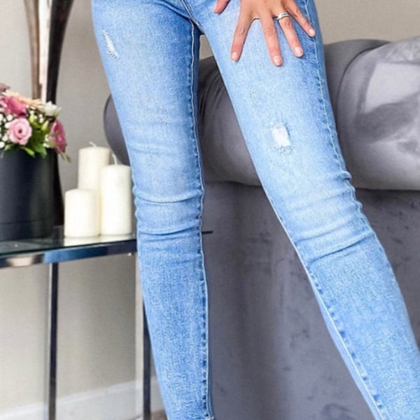 Gerippte Skinny Jeans