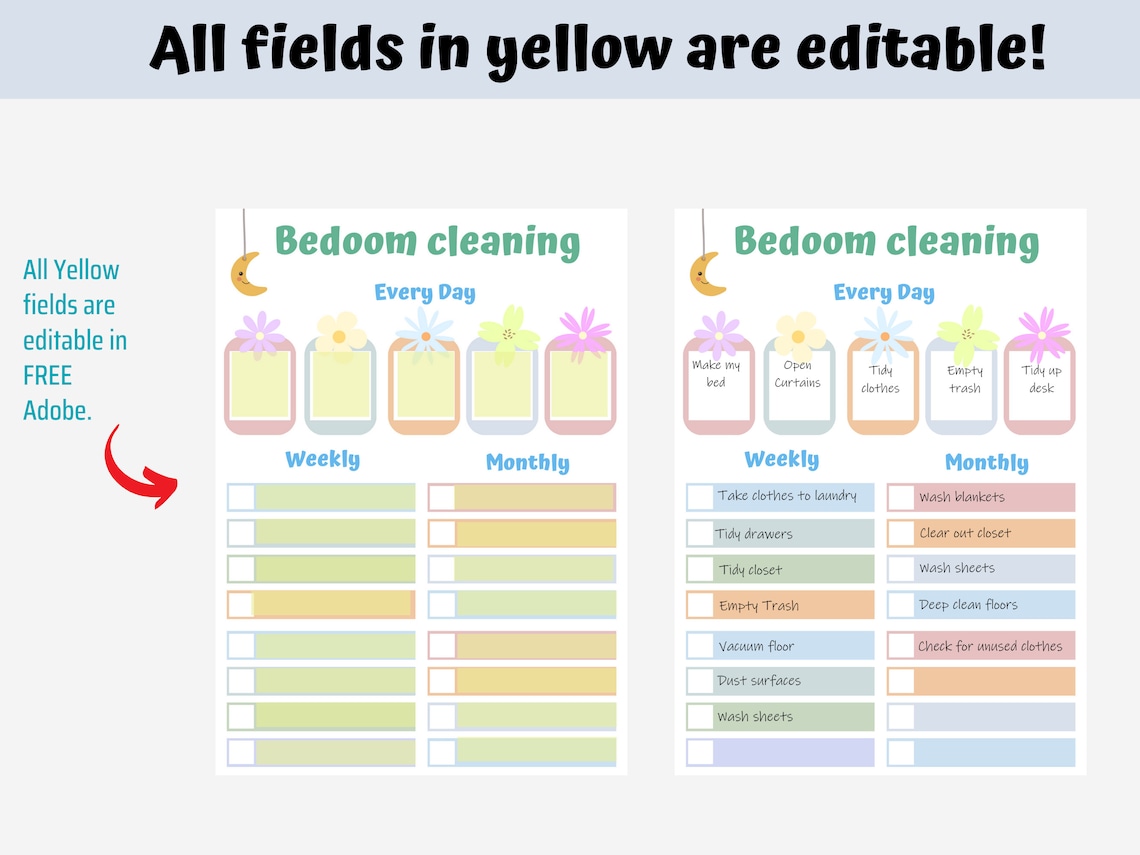 bedroom-kids-cleaning-checklist-bedroom-prints-editable-cleaning