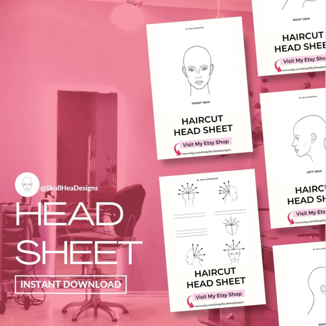 Haircutting Head Sheets PDF Template/ Printable Head Sheet / Etsy