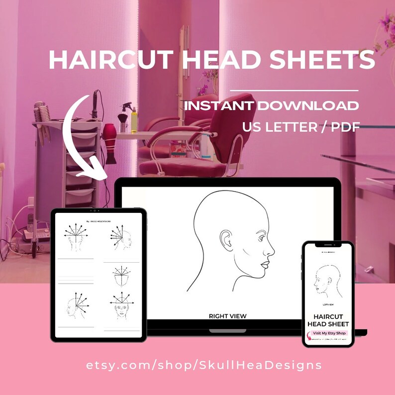 Female Haircutting Head Sheets PDF Template/ Printable Head - Etsy