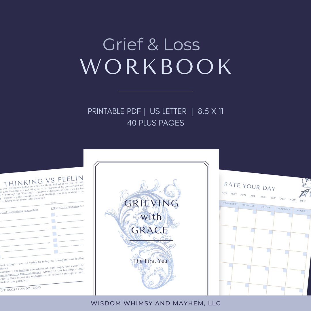 PRINTABLE Grief and Loss Workbook Printable Planner/workbook First Year ...