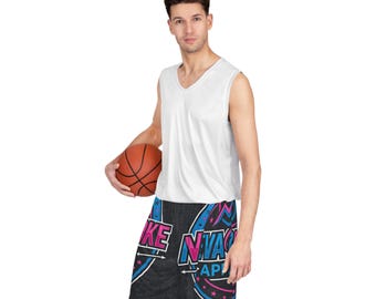Pantalones cortos de baloncesto con logo de Nevada Broke Apparel / Estampado AOP
