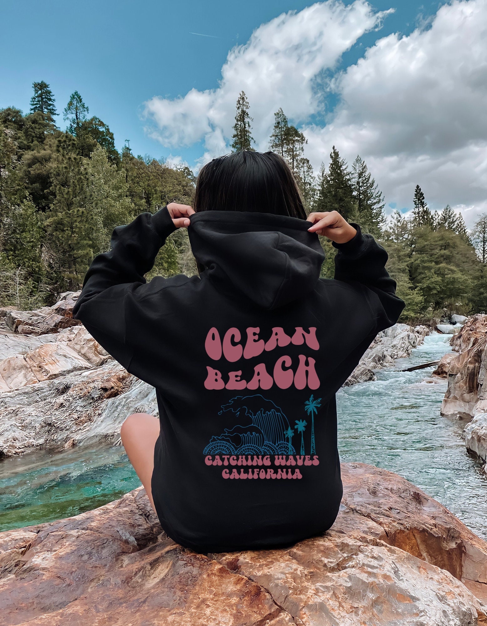 Sunset Waves Hoodie - Etsy