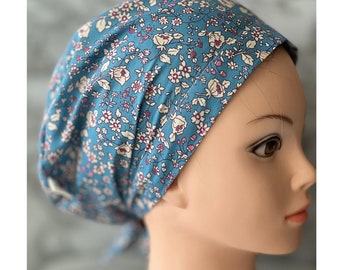 Women's scrub cap/surgical cap/cotton scrub cap/slouchy caps/nurse gift //medium to long hair scrub caps/chemo hat/