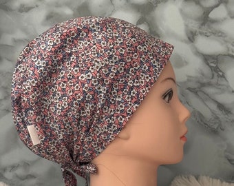 Women&#39;s Scrub Caps/Cotton scrubs/Slouchy cap/Scrub caps/Comfy Nurse caps/Medium/Long hair scrub caps