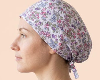 Floral Patterned Handmade Scrub Cap