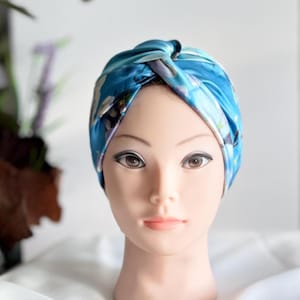 Printed Mulberry Silk Bonnet for sleep| Twisted silk turban| Silk sleep cap |Silk bonnet | Silk head wrap| Chemo bonnet| Gift for her .