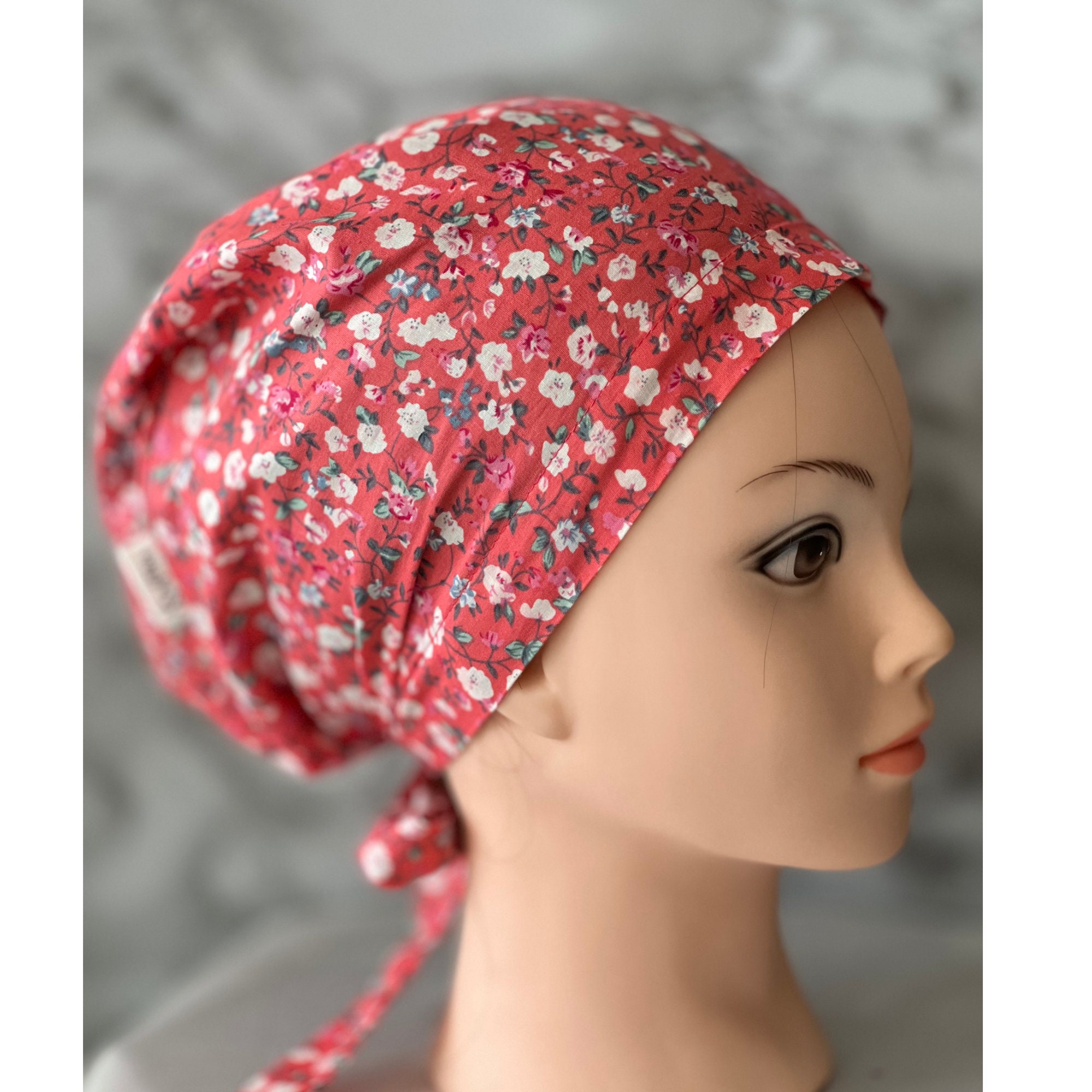 Women's Scrub Caps/Cotton scrubs/Slouchy cap/Scrub caps/Comfy Nurse caps/Medium/Long hair scrub caps
