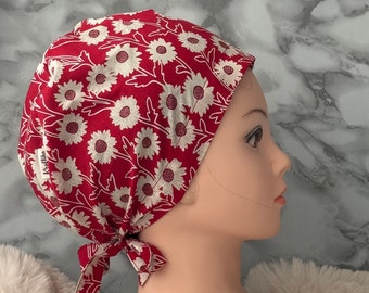 Women&#39;s Scrub Caps/Cotton scrubs/Slouchy cap/Scrub caps/Comfy Nurse caps/Medium/Long hair scrub caps
