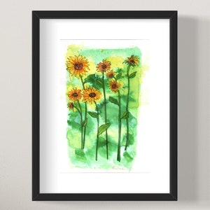 8x10 unframed matted prints with 5 x7 image- Kristin's Sunflowers
