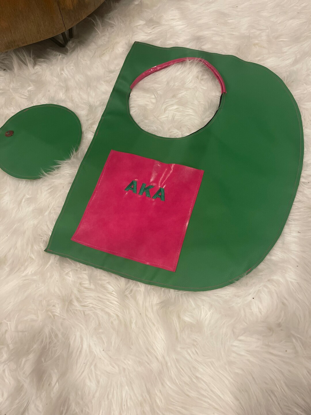 The D Bag With Pink AKA Embroidery and Coordinating Pouch Etsy