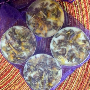 Herbal Intention Tea Candles Handmade Stress Relief