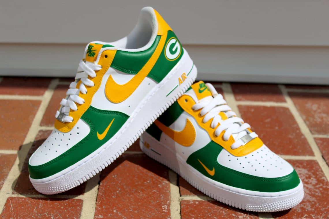 Green Bay Packers Custom Af1s Custom Air Force 1 Custom Etsy