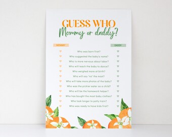 Little Cutie Baby Shower Printable Game, Little Cutie Guess Who Game, Mommy or Daddy Guessing Game, Baby Sprinkle Games, Instant Download