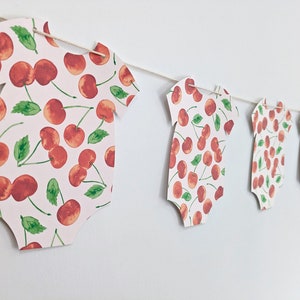 Cherry Baby Shower Banner, Cherry Baby Shower Garland, Cherry Baby Sprinkle Banner, Cherry Gender Reveal Garland, Cherry Baby Shower Decor