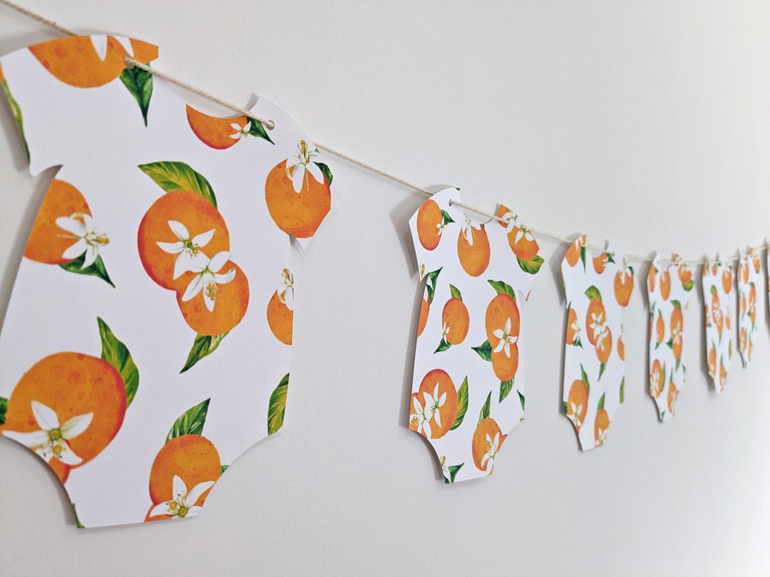 "Welcome Cutie" Baby Shower Banner - Little Cutie Orange Theme Party Decorations - View #14