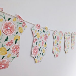 Citrus Baby Shower Banner, Citrus Baby Shower Garland, Citrus Baby Sprinkle Banner, Citrus Gender Reveal Garland, Lemon and Lime Banner