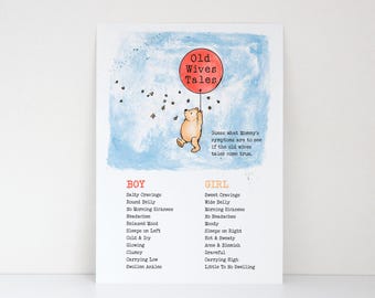 Juego de baby shower de Winnie the Pooh, juego de Old Wives Tales, juegos de baby shower de Pooh Bear, juegos imprimibles de Baby Sprinkle, descarga instantánea