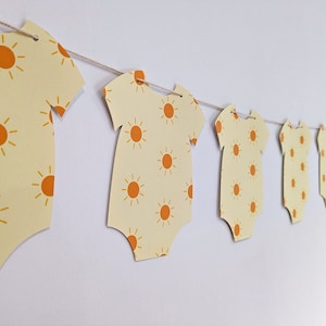 Sunshine Baby Shower Garland, Sunshine Baby Shower Banner, Sunshine Gender Reveal Banner, Sunshine Baby Sprinkle Banner, Sun Onesie Garland