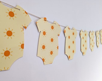 Sunshine Baby Shower Onesie Garland, Gender Reveal Banner