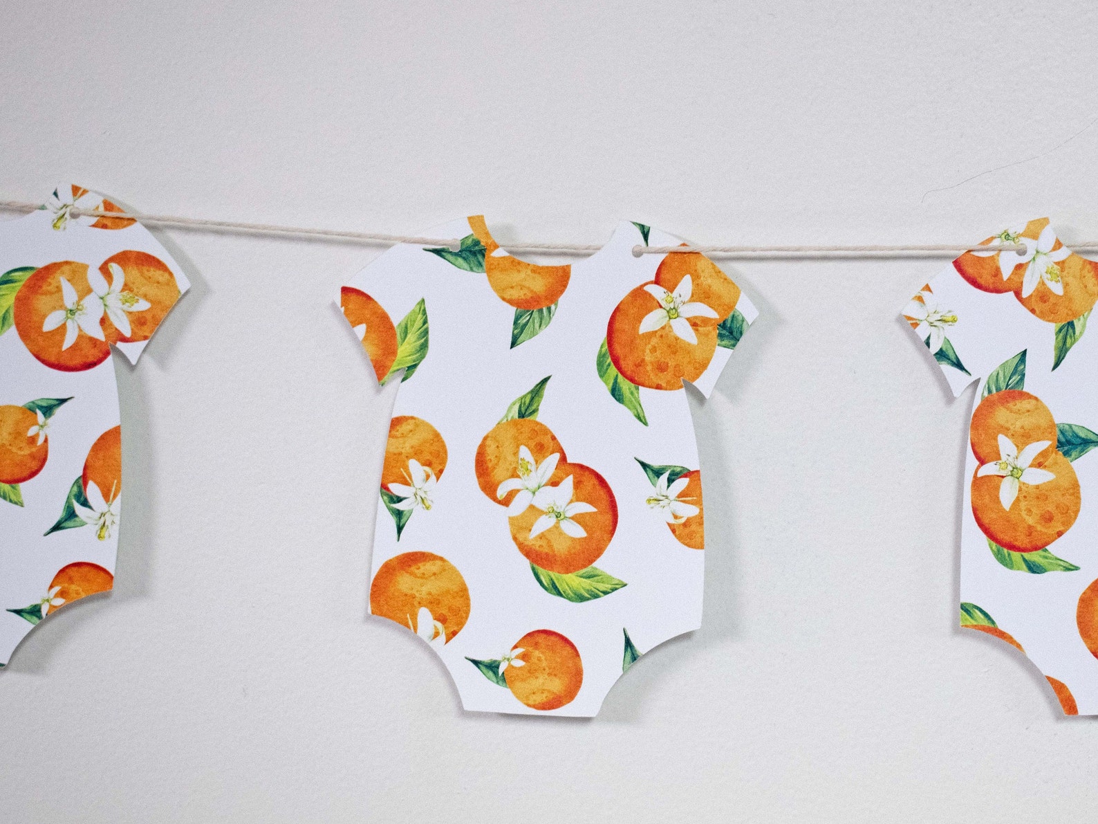 Little Cutie Onesie Garland Citrus Orange Baby Shower Banner Etsy