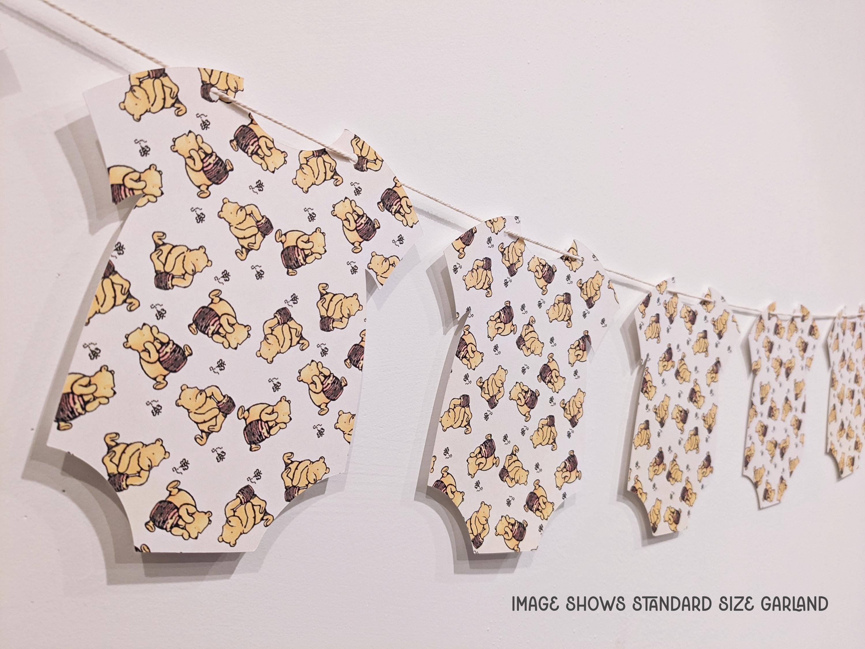 Banner de Winnie the Pooh para baby shower, guirnalda de Winnie the Pooh para baby shower, decoración clásica de mono de Winnie the Pooh, baby shower de osito Pooh