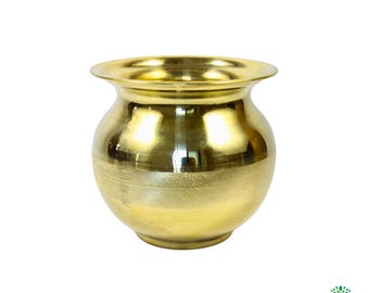 Große Größe Pital Lota | Messing Lota Kalash für Puja | Traditioneller Wassertopf | 13 cm