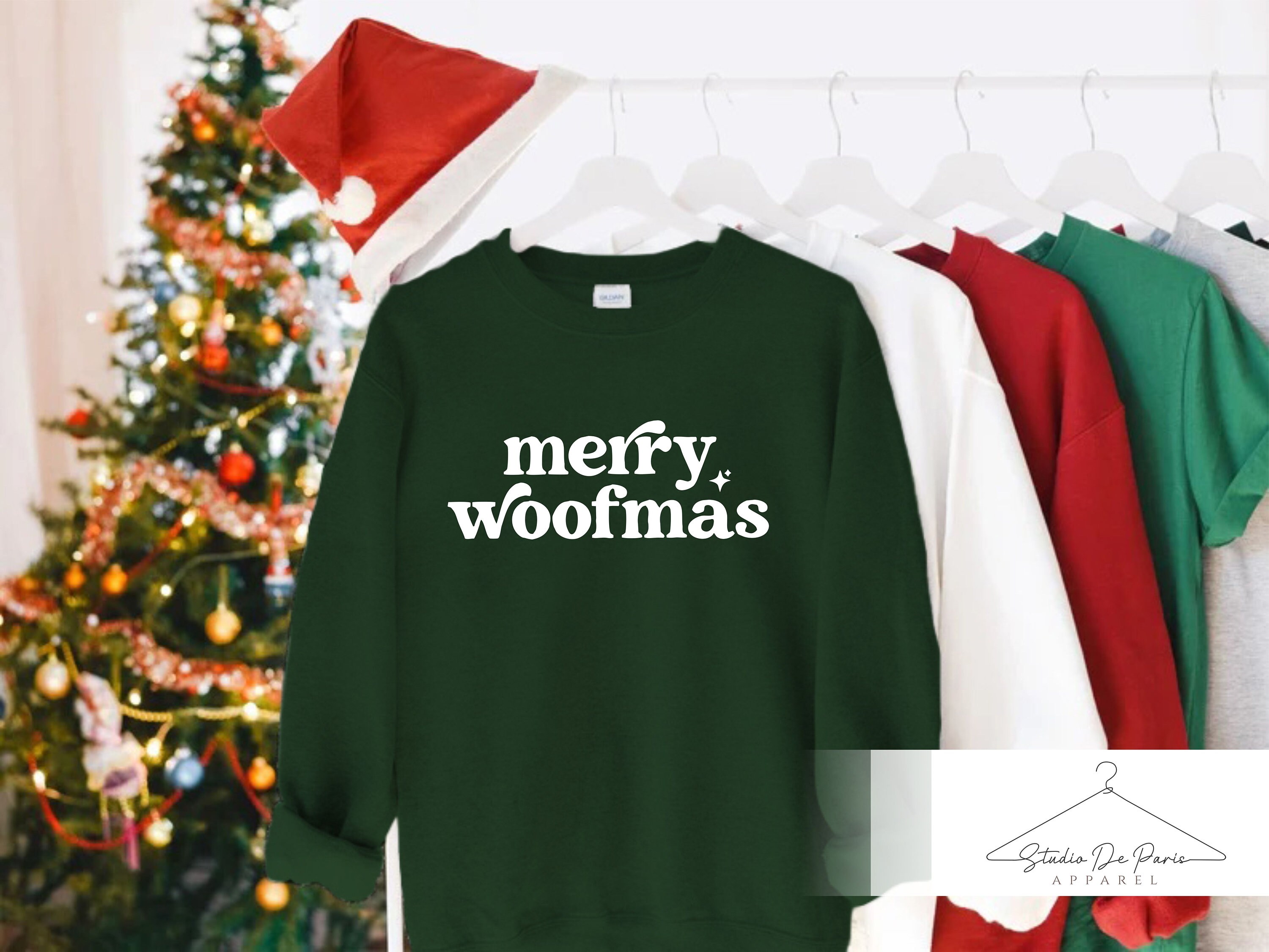 Discover Merry Woofmas Christmas Sweatshirt, Cute Christmas  Sweater, Dog Mom Christmas Sweater, Dog Lovers Christmas Sweater, Dog Dad Xmas Sweater