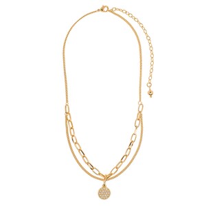 Gold-Plated Necklace w/ Crystal-colored stone