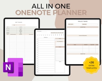 ONENOTE DIGITAL PLANNER "All-in-One" Template | Finance, Fitness, Goals, Wellness, Productivity, Lifestyle and Entertainment Categories
