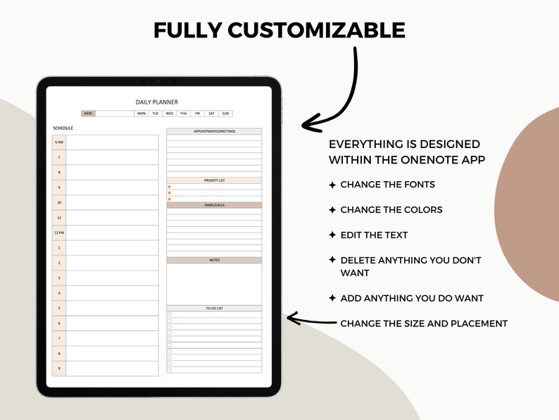 Onenote Productivity Planner Templates Digital Planning for Etsy